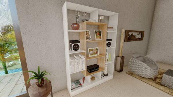 LIBRERO LUX BLANCO ROBLE - Imagen 3