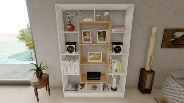 LIBRERO LUX BLANCO ROBLE - Imagen 2