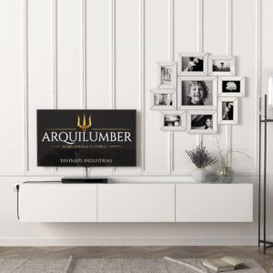 RACK TV AEREO FLOTANTE 65 PULGADAS 153CM GOLD