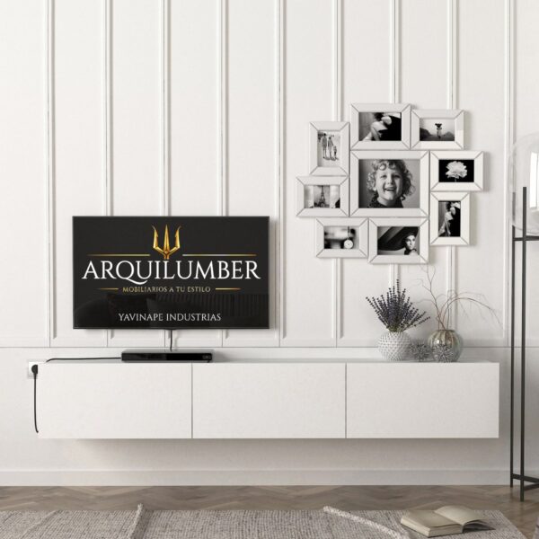 RACK TV AEREO FLOTANTE 85 PULGADAS 200CM GOLD - Imagen 6