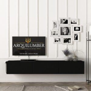 RACK TV AEREO FLOTANTE 75 PULGADAS 178CM GOLD