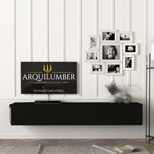 RACK TV AEREO FLOTANTE 85 PULGADAS 200CM GOLD - Imagen 10