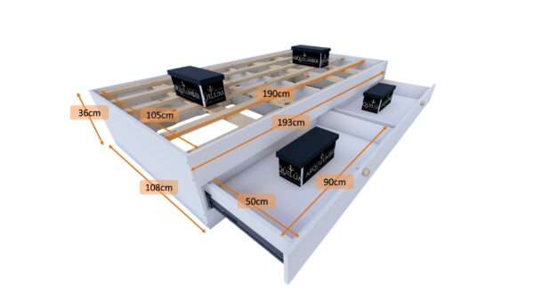 CAMA PLAZA Y MEDIA DOS CAJONES - Imagen 10