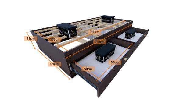 CAMA PLAZA Y MEDIA DOS CAJONES - Imagen 19