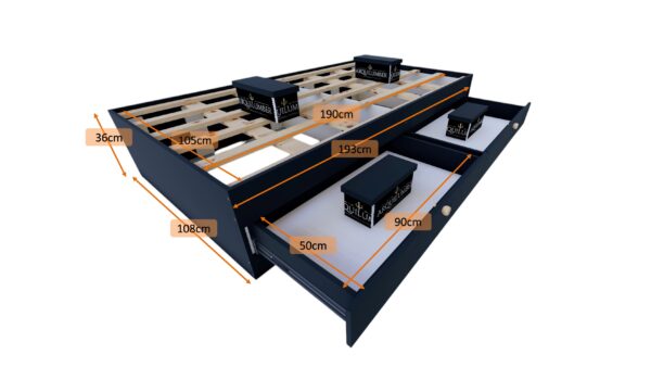 CAMA PLAZA Y MEDIA DOS CAJONES - Imagen 28