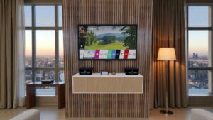 RACK TV AEREO FLOTANTE MAYA 65 PULGADAS