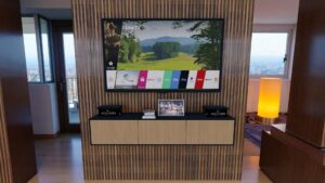 RACK TV AEREO FLOTANTE MAYA 80 & 85 PULGADAS